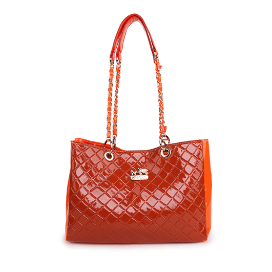Coach Rhombic Medium Orange Shoulder Bags BCL Coach Rhombic Medium Orange Shoulder Bags BCL